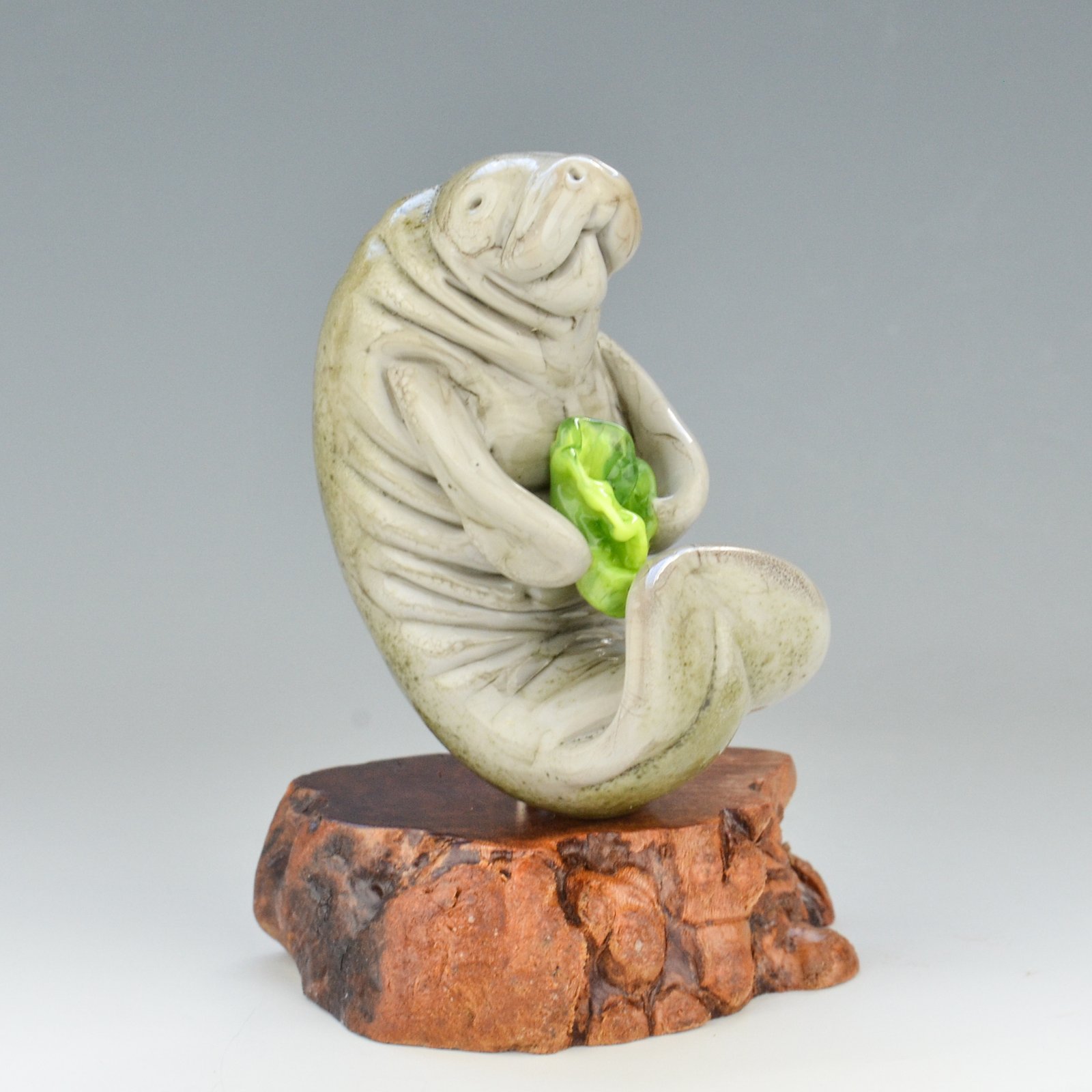 XXL Manatee - Lampwork Glass Sculpture Pendant Bead | Joy Munshower