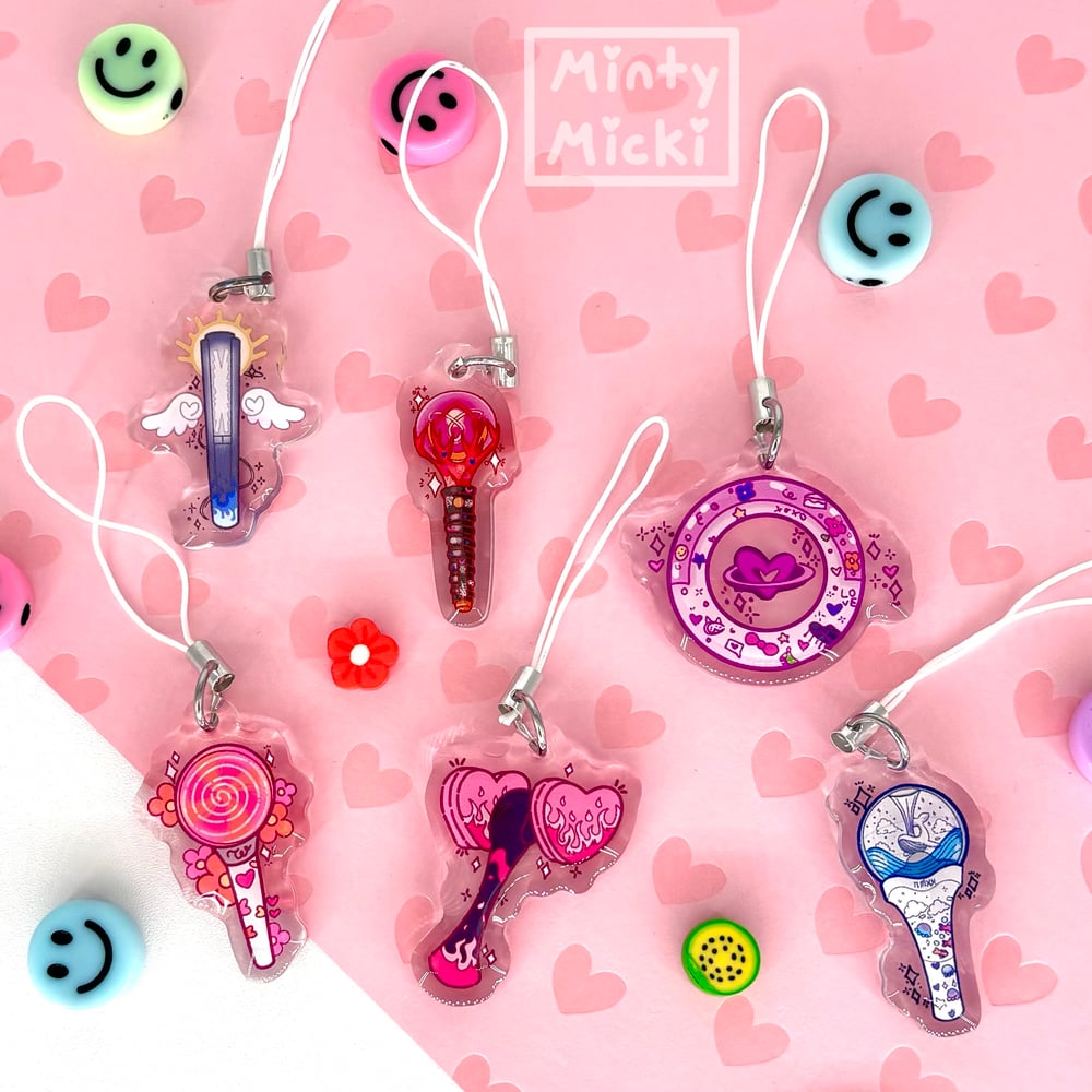 Image of Small 1.5" Cute K-pop Lightstick Charms