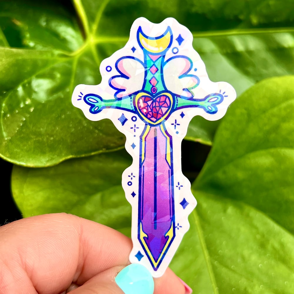 Image of 3" Holographic Magical Girl Sword Sticker