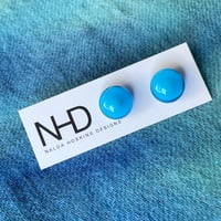 Image 5 of Stud Earrings - Aqua 12mm