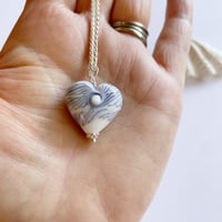Image 4 of Heart Pendant - White with Blue