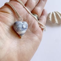 Image 5 of Heart Pendant - White with Blue