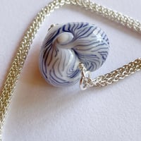 Image 2 of Heart Pendant - White with Blue