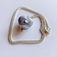 Image 1 of Heart Pendant - White with Blue