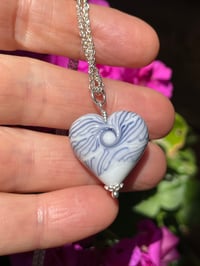 Image 6 of Heart Pendant - White with Blue