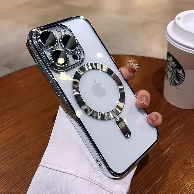 Image of Plating Soft TPU Full Lens Protect Case For iPhone 15 14 13 12 11 Pro Max Plus Magsafe Magnetic Wire