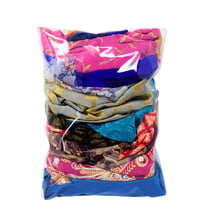 Image 2 of Mixed Sari Silk Remnants Fabric Bundle 10 Pieces