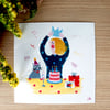 Carte anniversaire femme et chat