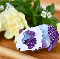 Image 1 of Gertie the Guinea pig - Purple and unicorn acrylic 