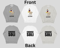 Image 2 of SOLIGOAT / Choose Soli (Front and Back)- Unisex Raglan Sweatshirt