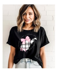 Image 1 of West Virginia Plaid Bow Tee
