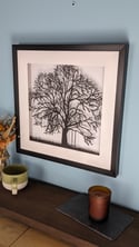 Framed Papercut Tree with Swing