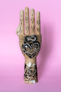 Image 1 of Sacred heart wooden hand