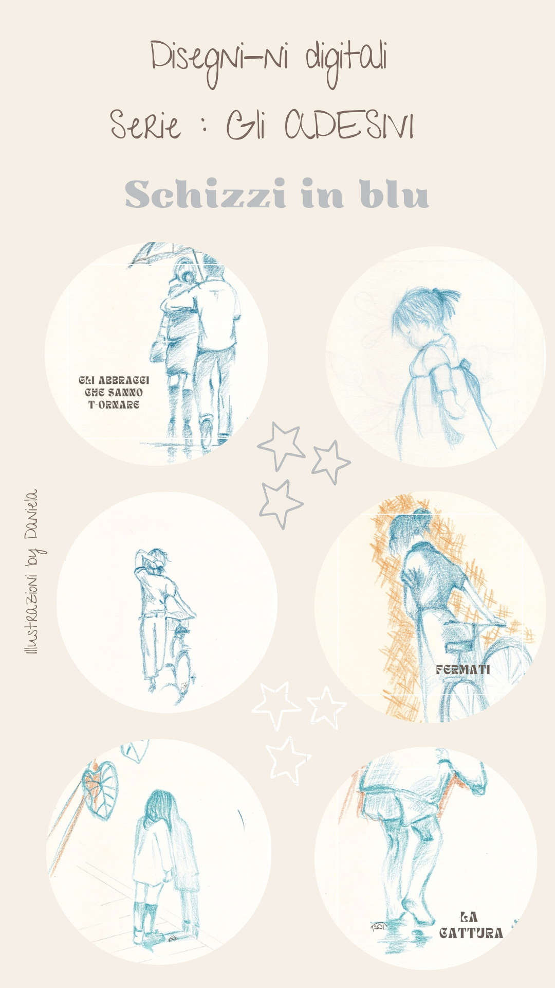 Image of Disegni-ni digitali - SERIE GLI ADESIVI di forma rotonda 
