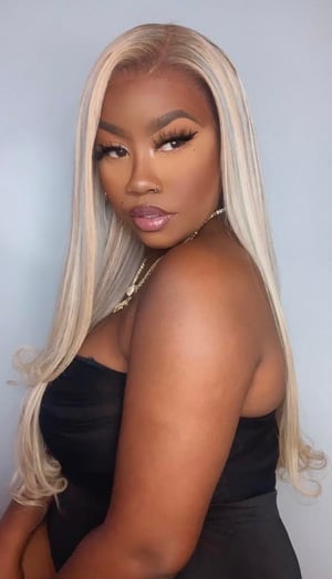 Image of Blonde & Grey Highlight 13x4 Lace Front Wig in 24”