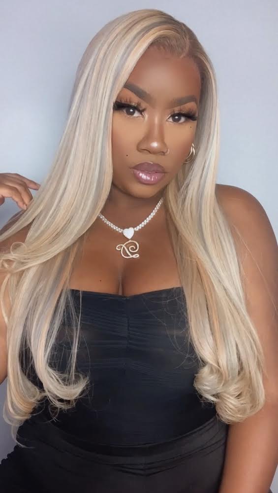 Image of Blonde & Grey Highlight 13x4 Lace Front Wig in 24”