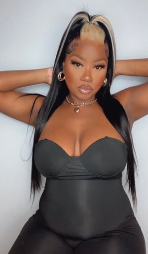 Image of Straight 13x4 Black and Blonde Lace Front Wig in 24”