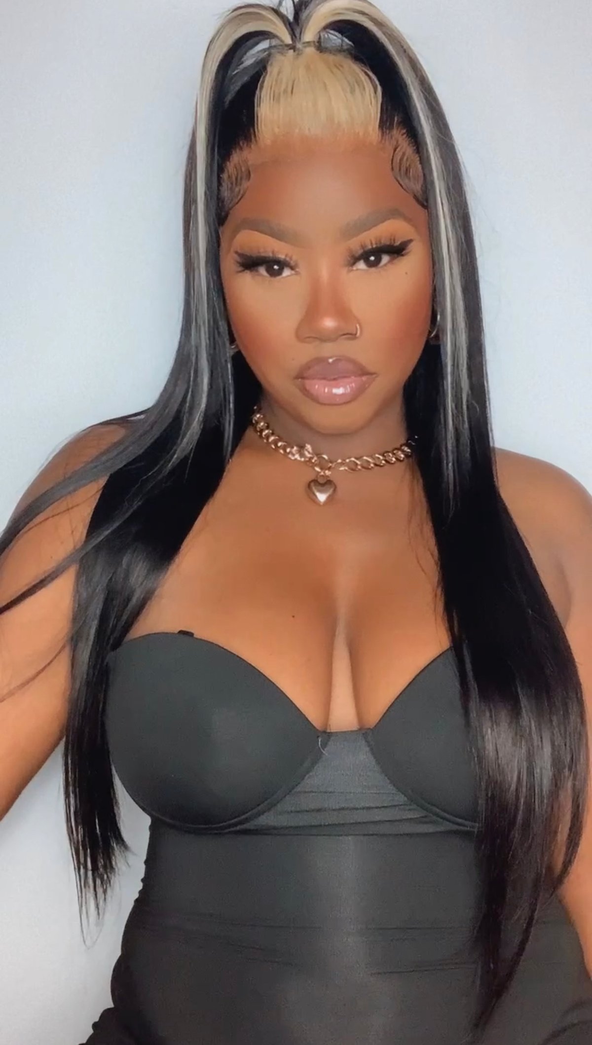 Image of Straight 13x4 Black and Blonde Lace Front Wig in 24”