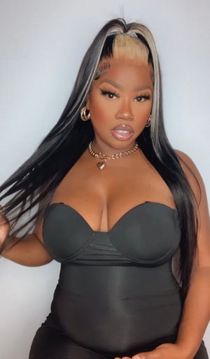 Image of Straight 13x4 Black and Blonde Lace Front Wig in 24”