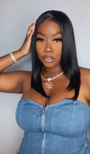 Image of 5x5 Straight Black Closure Bob in 14”