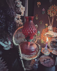 Image 1 of Ruby oil lamp