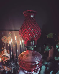 Image 2 of Ruby oil lamp