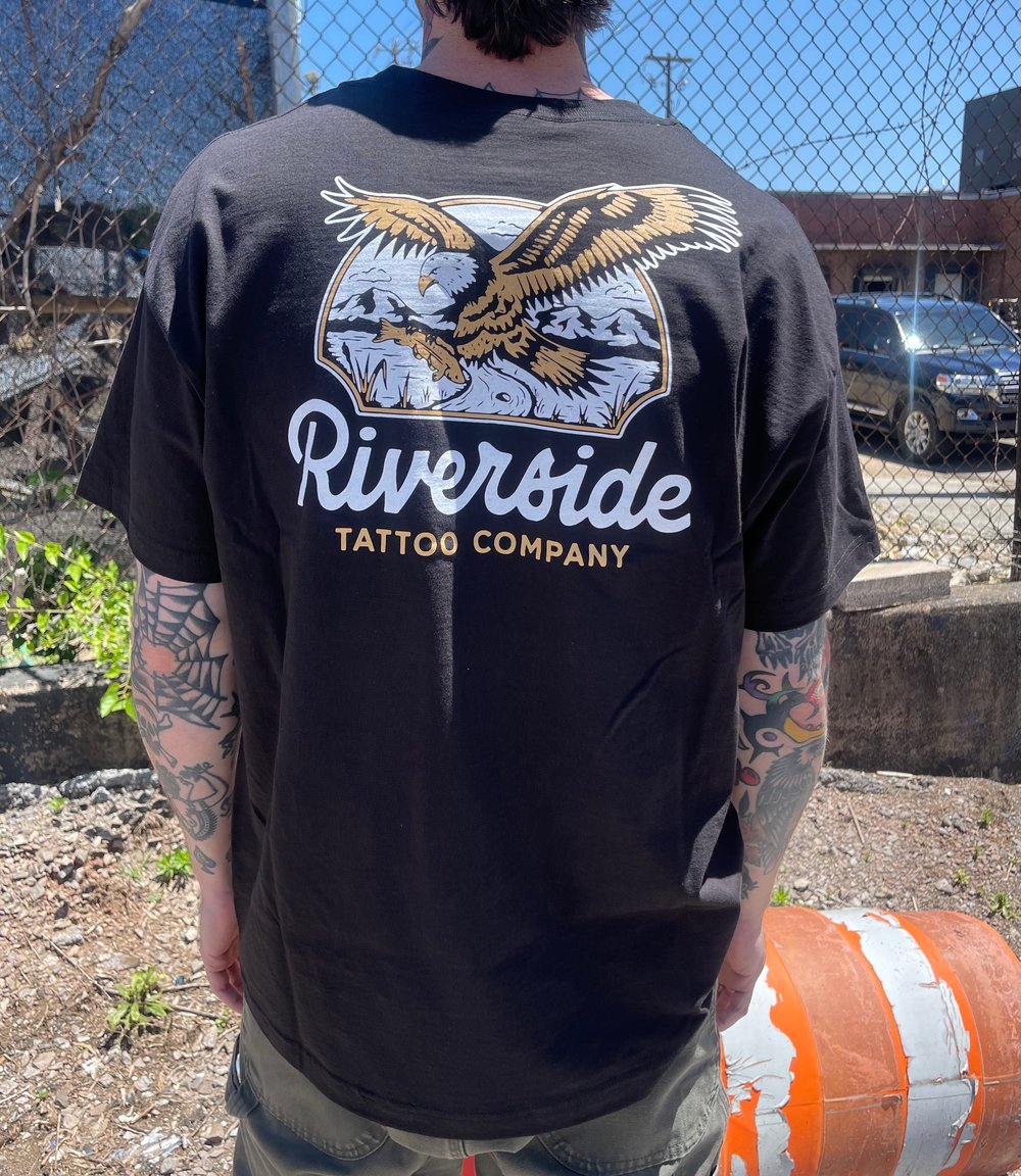 Black Riverside Eagle Tee