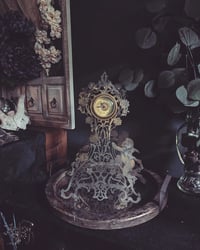 Image 2 of Filigree angel clock and candlabra