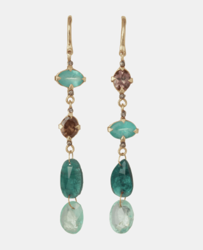 5 Octobre One of A Kind Earring- Green Mix - Image 1 of 1