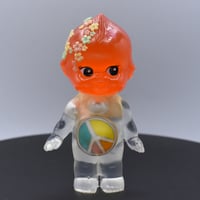 Image 3 of Kilos Kewties Orange Glow in the Dark Floral Peace Sign Double Cast Resin Figure