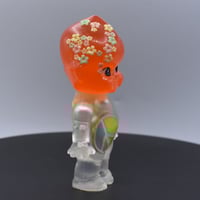 Image 2 of Kilos Kewties Orange Glow in the Dark Floral Peace Sign Double Cast Resin Figure