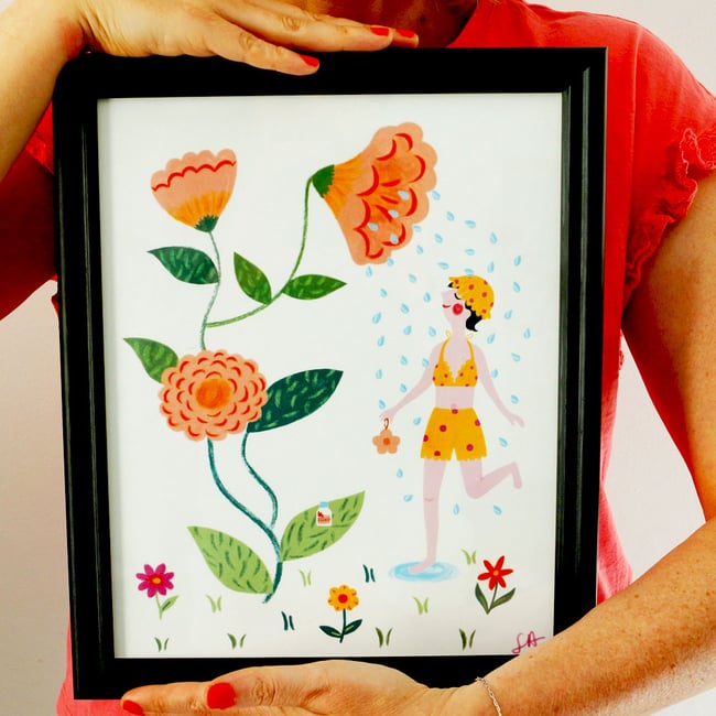 Affiche Fleur douche