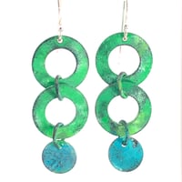 Leaf and Sky Circle Earrings