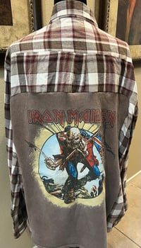 Vintage Brown/Wine/White Flannel Shirt Iron Maiden 