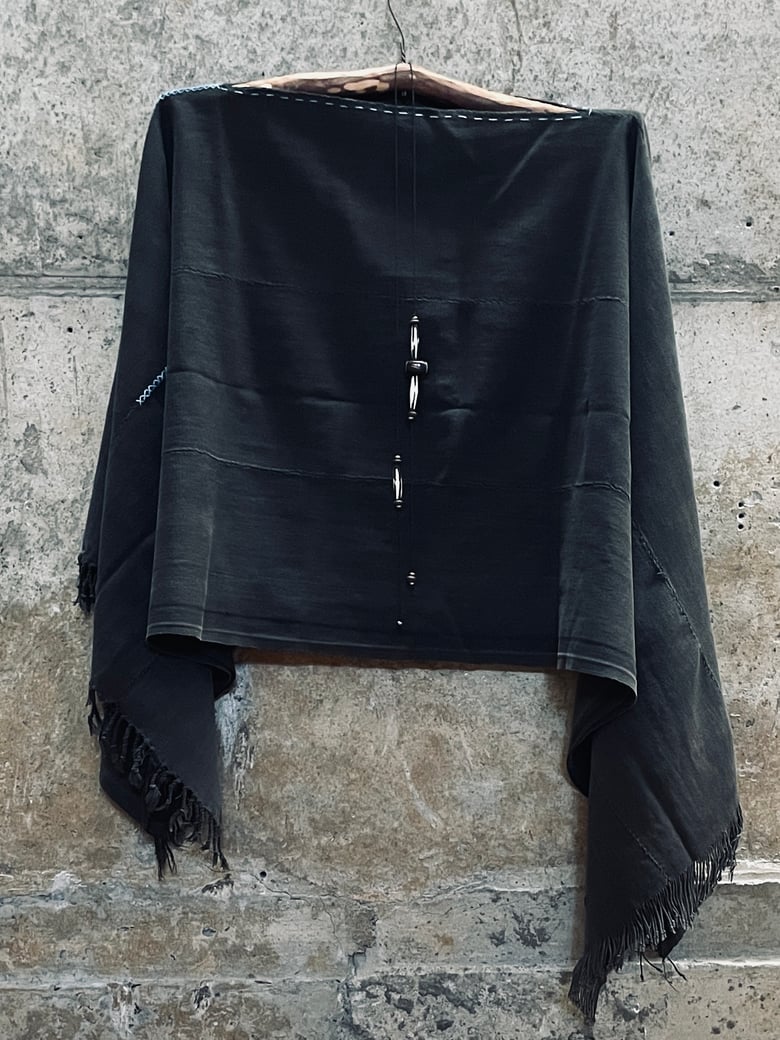 Image of Mud Cloth Poncho with Necklace