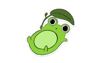 Image 2 of Frog with Leaf Umbrella Sticker