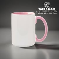 Image 2 of 15 Oz Pink & White Mug