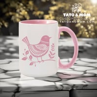 Image 1 of 15 Oz Pink & White Mug