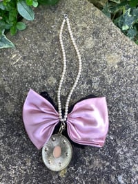 Image 5 of Kawaii Inspired Faux Pear Customised Necklace with Bow and Baroque style pendant finished Jewellery 
