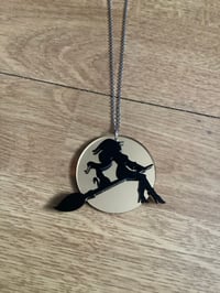 Image 1 of Bewitched Handmade Acrylic Necklace Witchcraft Alternative Jewellery Halloween 