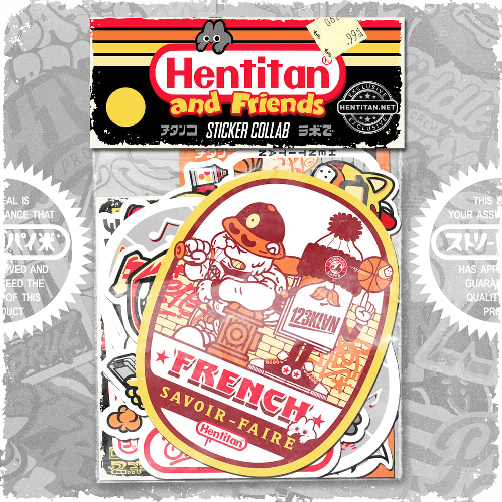 HENTITAN AND FRIENDS - YELLOW STICKER PACK