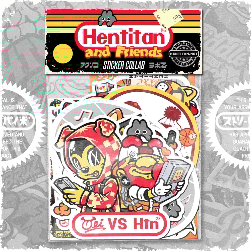 HENTITAN AND FRIENDS - YELLOW STICKER PACK