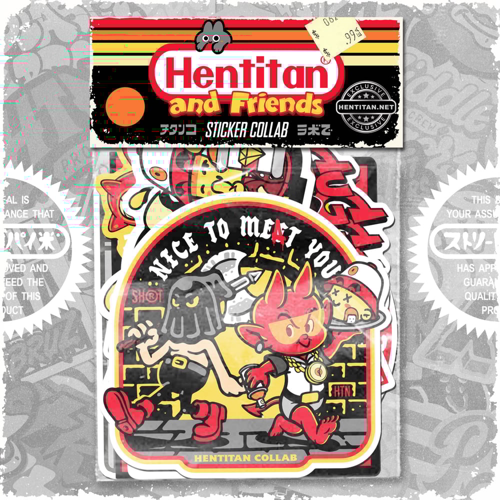 HENTITAN AND FRIENDS - ORANGE STICKER PACK
