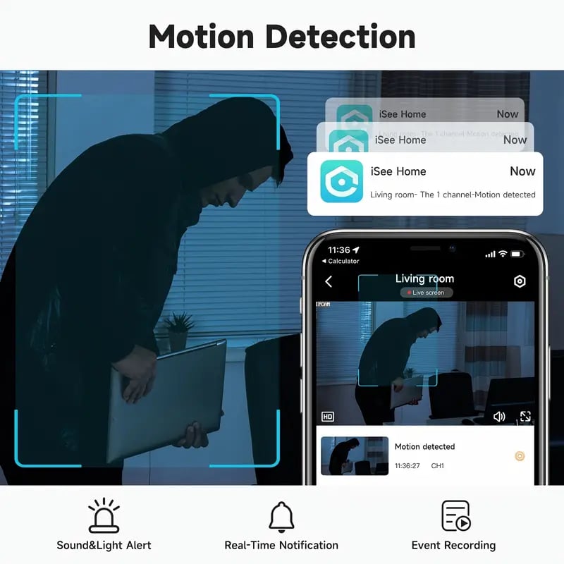 2MP Indoor Security Camera | Dual-Band WiFi, Night Vision, Motion Detection, Alexa Compatible