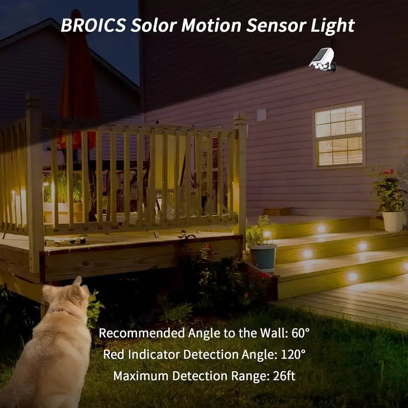 Wireless Solar Motion Sensor Light | LED Flood Light, Remote Control, Outdoor Security