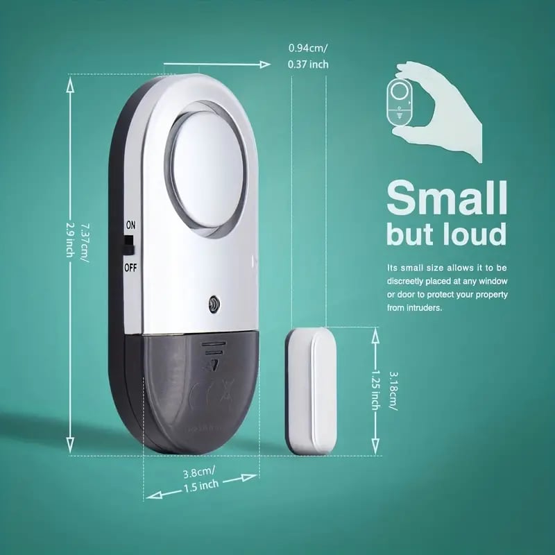 Wireless Door Window Alarm 3-Pack | Magnetic Sensor, 120 DB, Home Security, Batteries Included