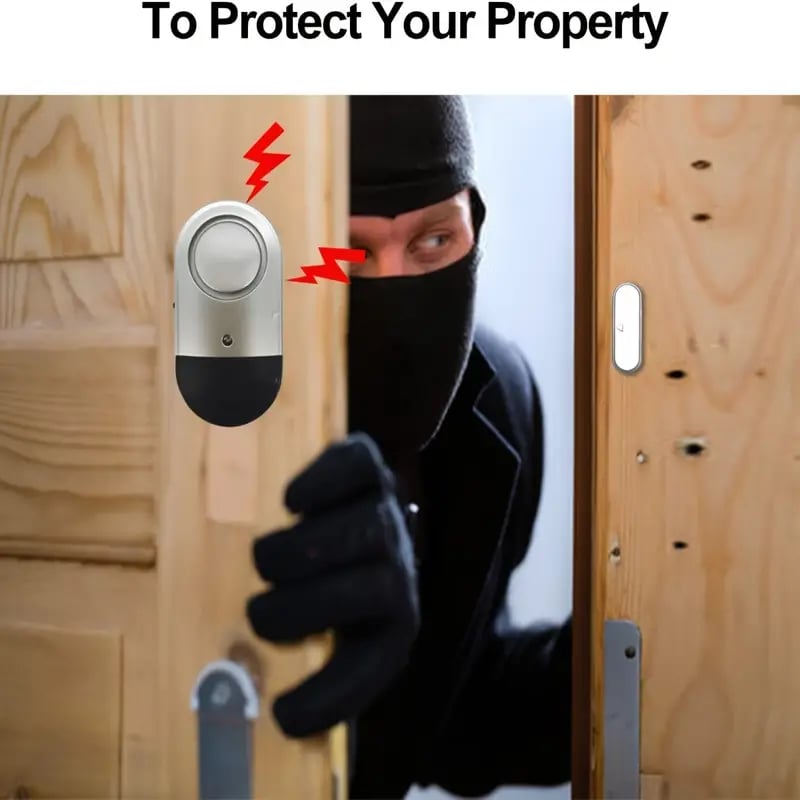 Wireless Door Window Alarm 3-Pack | Magnetic Sensor, 120 DB, Home Security, Batteries Included