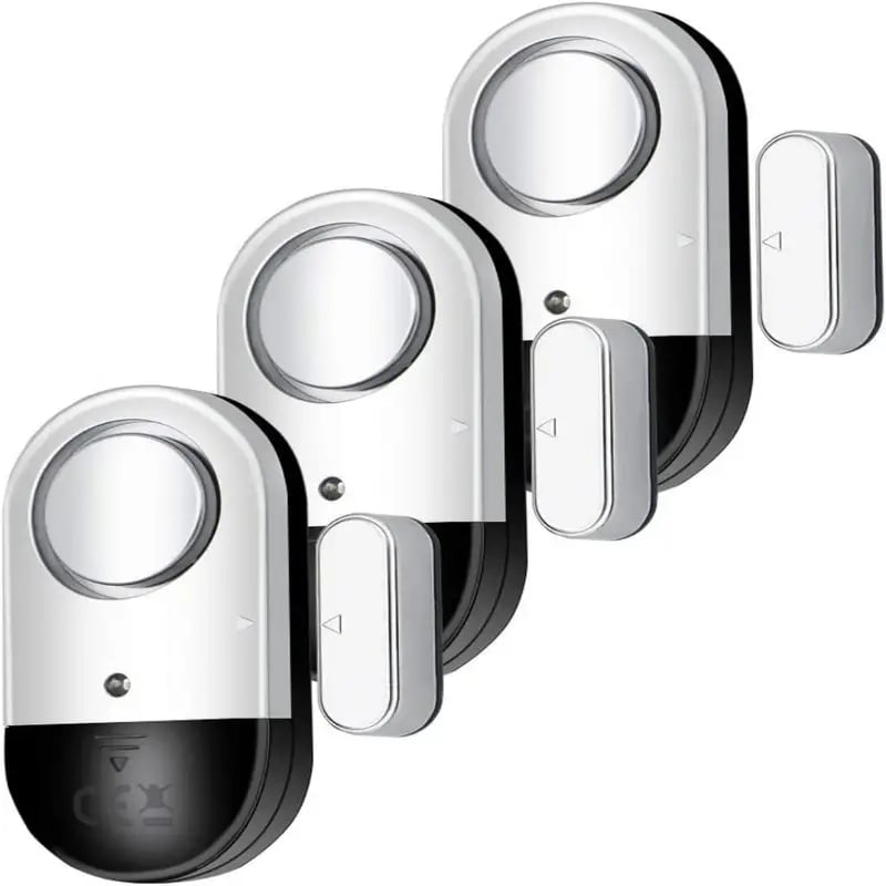 Wireless Door Window Alarm 3-Pack | Magnetic Sensor, 120 DB, Home Security, Batteries Included