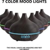 Large Room Essential Oil Diffuser | 18.6oz, Remote Control, Timer, 7 Colors