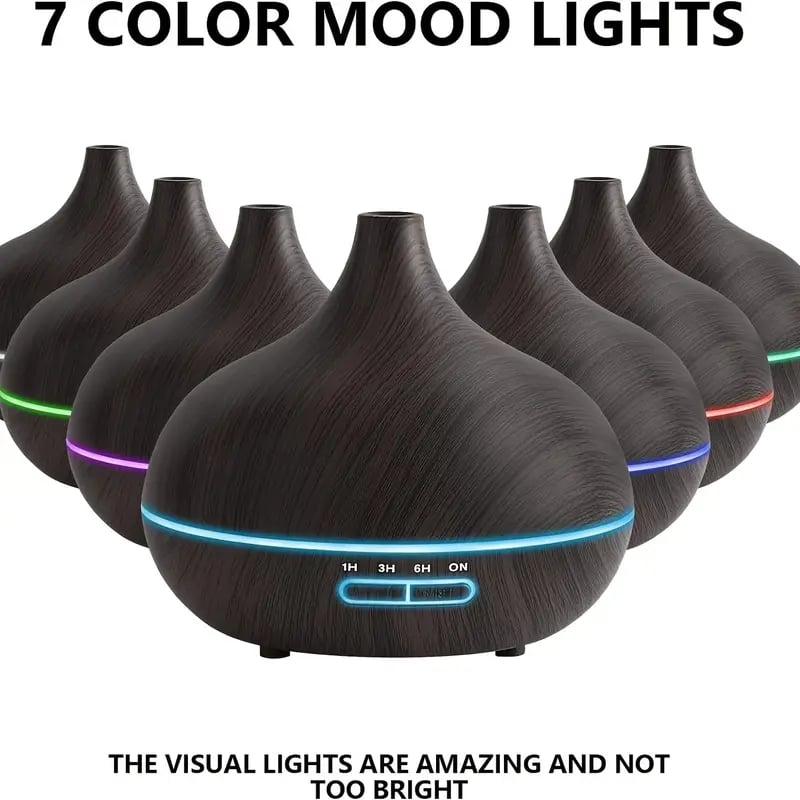 Large Room Essential Oil Diffuser | 18.6oz, Remote Control, Timer, 7 Colors